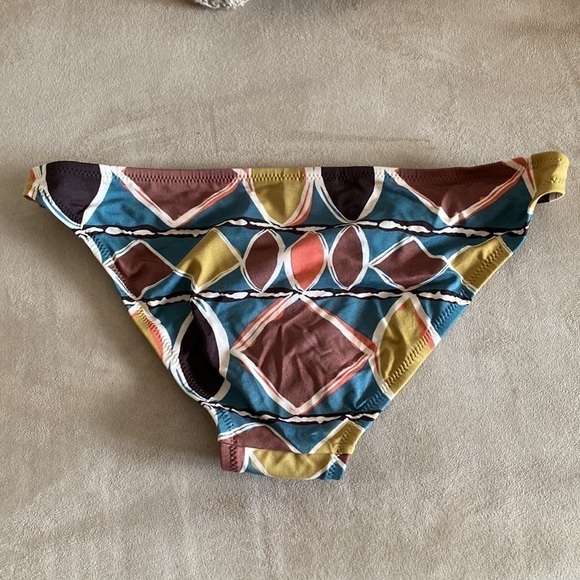 BCBGMAXAZRIA bathing suit bottom geometric bikini olive blue coral brown green - Picture 2 of 12